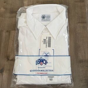 NEW DSCP Garrison Collection White Shirt 17.5 x 32-33-C Long Sleeve Army Button